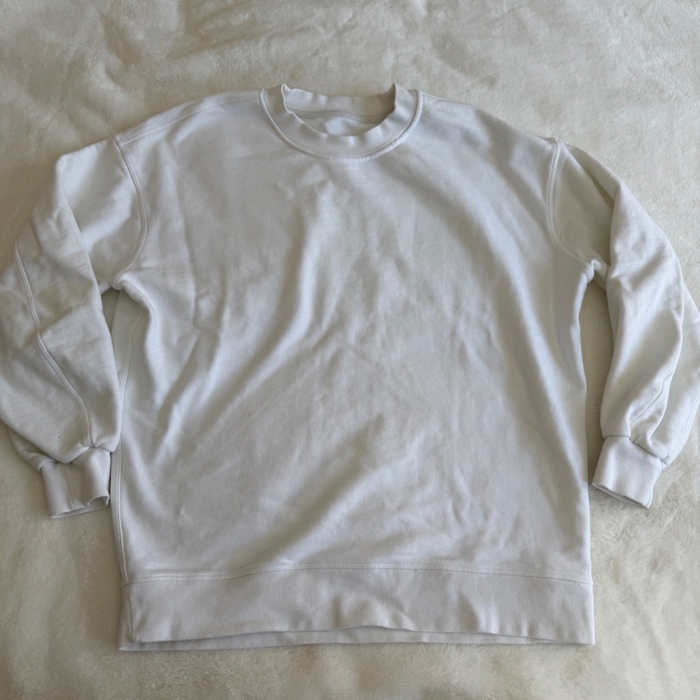 Lululemon Perfectly Oversized Crewneck White Size 4 - Picture 2 of 10